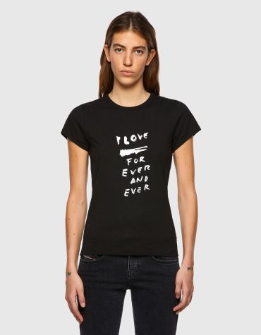 T-SHIRT ΜΕ ΕΚΤΥΠΩΣΗ LOVE FOR EVER DIESEL T-SHIRTS