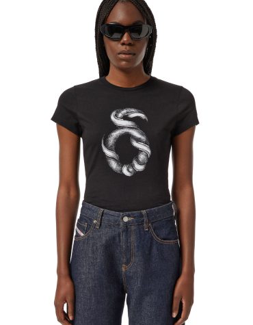 T-SHIRT ΜΕ ΤΥΠΩΜΑ (BLACK) DIESEL T-SHIRTS