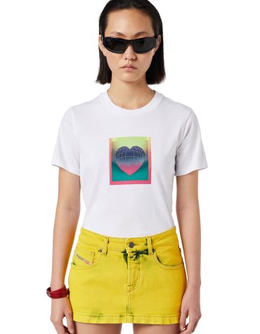 T-SHIRT ΜΕ ΕΚΤΥΠΩΣΗ ΚΑΡΔΙΑΣ DIESEL OUTLET -70%