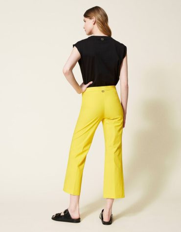 CROPPED ΠΑΝΤΕΛΟΝΙ ΠΟΠΛΙΝΑ (YELLOW) TWINSET pants 2