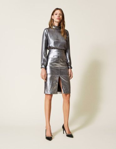 LAMINATED LEATHER ΜΙΝΤΙ ΦΟΥΣΤΑ TWINSET ΠΡΟΣΦΟΡΕΣ 2