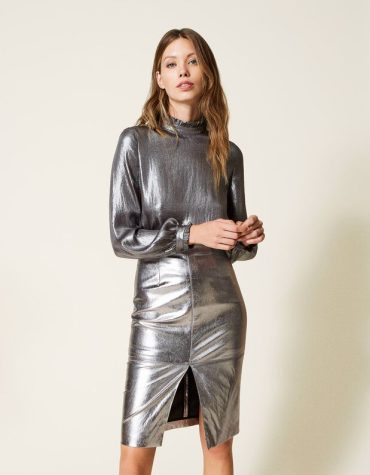 LAMINATED LEATHER ΜΙΝΤΙ ΦΟΥΣΤΑ TWINSET ΠΡΟΣΦΟΡΕΣ