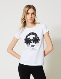 T-SHIRT ΜΕ ΣΤΑΜΠΑ (WHITE) TWINSET T-SHIRTS 8