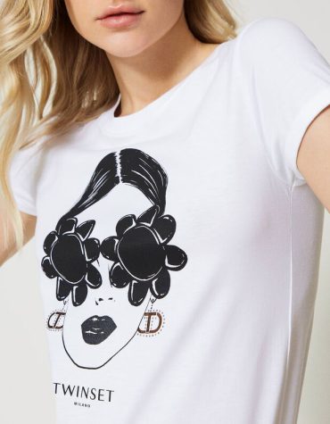 T-SHIRT ΜΕ ΣΤΑΜΠΑ (WHITE) TWINSET T-SHIRTS 2