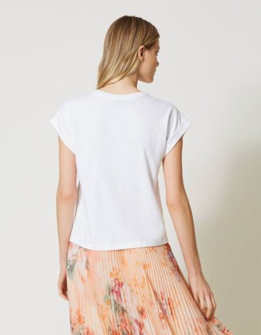 T-SHIRT ΜΕ ΣΤΡΑΣ ΟΒΑΛ Τ (WHITE) TWINSET T-SHIRTS 2