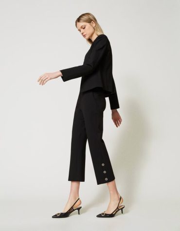 CROP ΠΑΝΤΕΛΟΝΙ ΜΕ ΚΟΥΜΠΙ OVAL T TWINSET ΠΑΝΤΕΛΟΝΙΑ