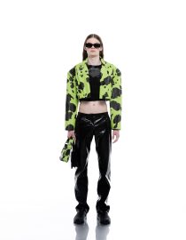FAUX LEATHER CROPPED COW JACKET MILKWHITE ΜΠΟΥΦΑΝ 9