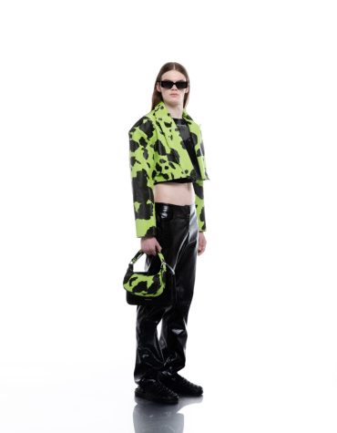 FAUX LEATHER CROPPED COW JACKET MILKWHITE ΜΠΟΥΦΑΝ 2