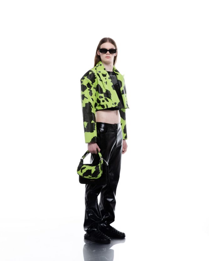 FAUX LEATHER CROPPED COW JACKET MILKWHITE ΜΠΟΥΦΑΝ 4