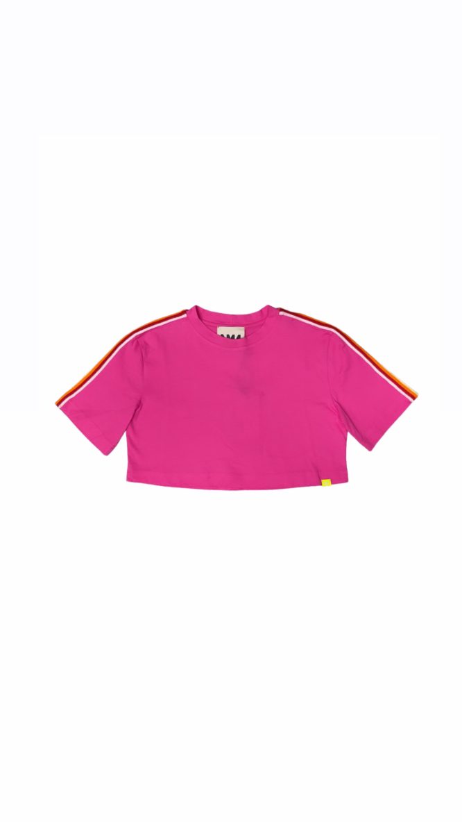 CROP TOP ΜΕ ΠΟΛΥΧΡΩΜΕΣ ΡΙΓΕΣ (FUCHSIA) MAMOUSH ΜΠΛΟΥΖΕΣ 3