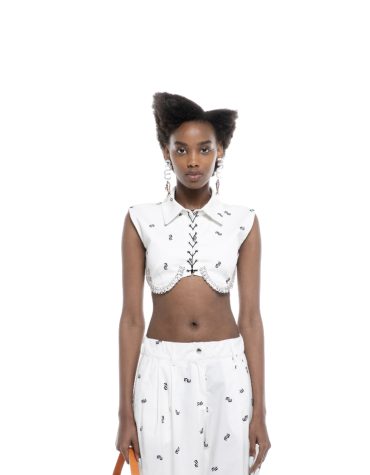 CROP TOP ΜΕ ΛΟΓΟΤΥΠΟ MW MILKWHITE ΜΠΛΟΥΖΕΣ