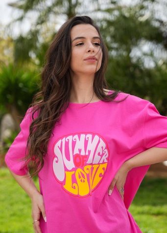 OVERSIZED T-SHIRT (FUCHSIA) MAMOUSH T-SHIRTS