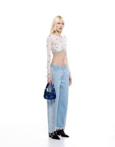 ΔΙΑΦΑΝΟ CROP TOP ΜΕ ΚΡΥΣΤΑΛΛΑ “MW LOGO” MILKWHITE ΜΠΛΟΥΖΕΣ 2