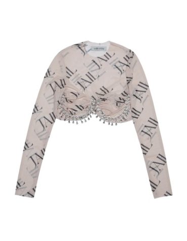 ΔΙΑΦΑΝΟ CROP TOP ΜΕ ΚΡΥΣΤΑΛΛΑ MILKWHITE ΜΠΛΟΥΖΕΣ