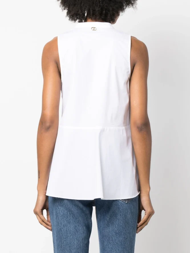 ΜΠΛΟΥΖΑ ΠΟΠΛΙΝΑ (WHITE) TWINSET BLOUSES 4