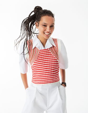 ΠΛΕΚΤΟ ΤΟΠ (RED/WHITE) MAMOUSH ΜΠΛΟΥΖΕΣ