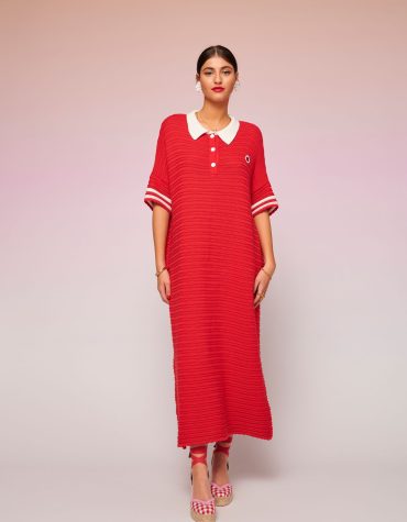 HERMIONE ΠΛΕΚΤΟ ΦΟΡΕΜΑ (RED) KARAVAN ΝΕΕΣ ΑΦΙΞΕΙΣ