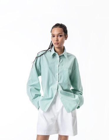 ΒΑΜΒΑΚΕΡΟ STRIPED ΠΟΥΚΑΜΙΣΟ (GREEN) MAMOUSH ΝΕΕΣ ΑΦΙΞΕΙΣ