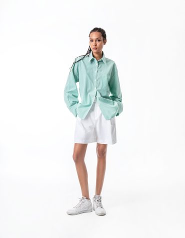 ΒΑΜΒΑΚΕΡΟ STRIPED ΠΟΥΚΑΜΙΣΟ (GREEN) MAMOUSH ΝΕΕΣ ΑΦΙΞΕΙΣ 2