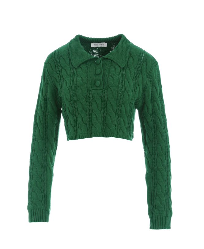 TOP ΠΛΕΚΤΟ (GREEN) MILKWHITE ΜΠΛΟΥΖΕΣ 8