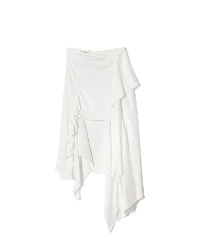 MIDI ASYMMETRICAL SKIRT MILKWHITE CLOTHES 3