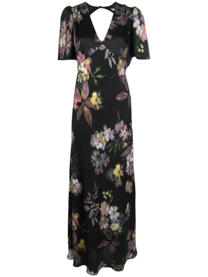LONG FLORAL TWILL DRESS TWINSET CLOTHES 3
