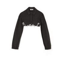 CROPPED SHIRT WITH CRYSTALS LOGO MILKWHITE BLOUSES 4