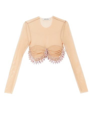 CROPPED CRYSTAL TOP MILKWHITE BLOUSES