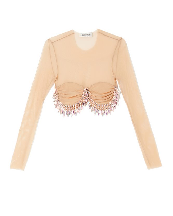 CROPPED CRYSTAL TOP MILKWHITE BLOUSES 3