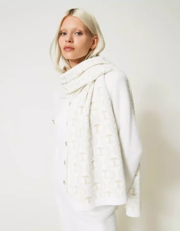 ANGORA AND LUREX SCARF WITH OVAL T TWINSET ACCESSORY
