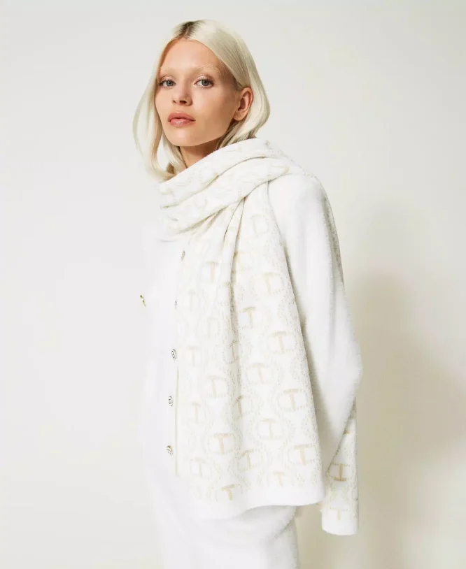 ANGORA AND LUREX SCARF WITH OVAL T TWINSET ACCESSORY 3