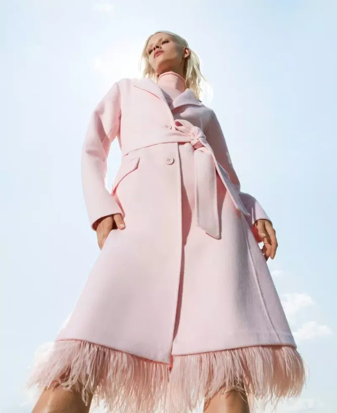 WOOL COAT WITH FEATHERS TWINSET CLOTHES 9
