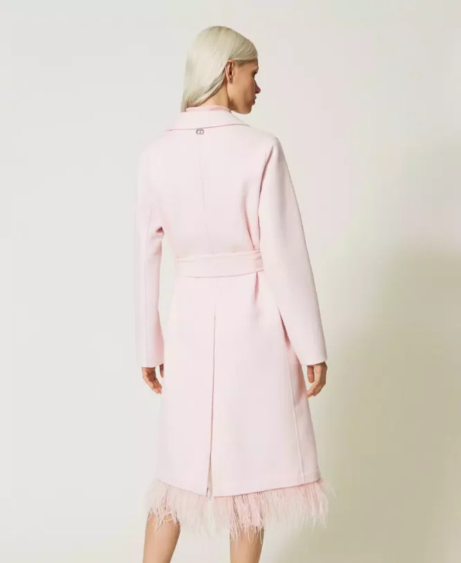 WOOL COAT WITH FEATHERS TWINSET CLOTHES 6