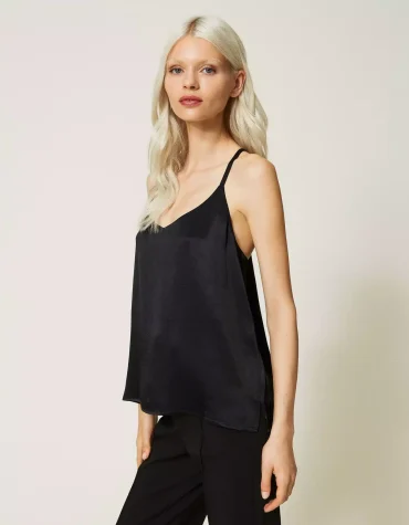 ΣΑΤΕΝ ΤΟΠ (BLACK) TWINSET BLOUSES