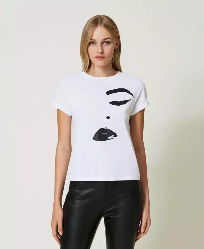 PRINTED T-SHIRT (WHITE) TWINSET BLOUSES 5