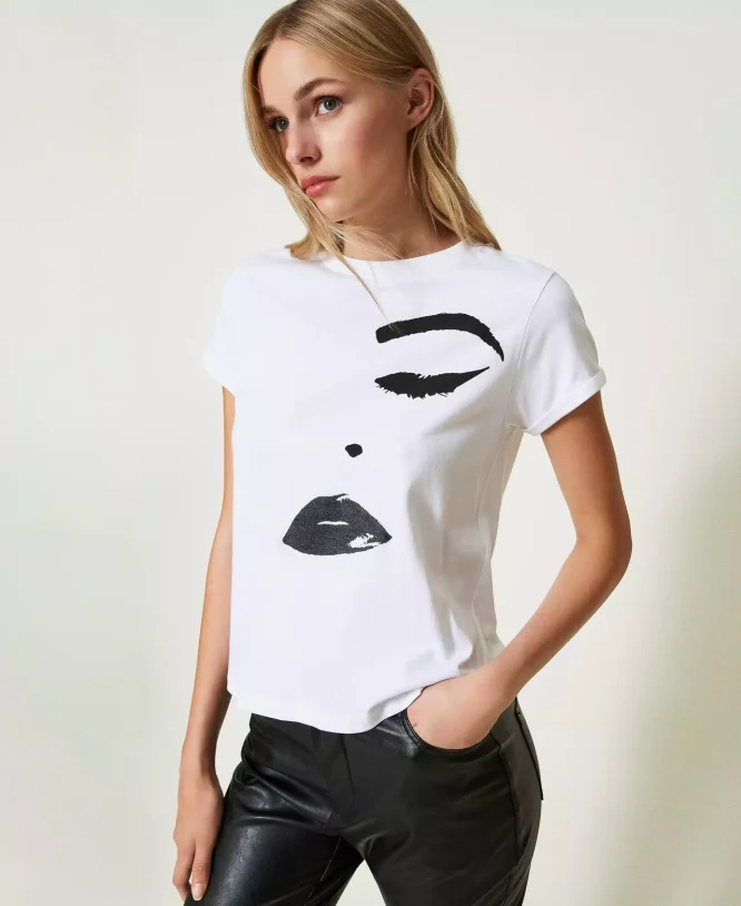 PRINTED T-SHIRT (WHITE) TWINSET BLOUSES 3