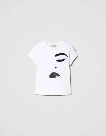 T-SHIRT ΜΕ ΣΤΑΜΠΑ (WHITE) TWINSET T-SHIRTS 2