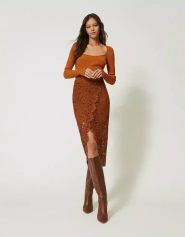 MINDI LONG LACE MACRAME SKIRT TWINSET CLOTHES