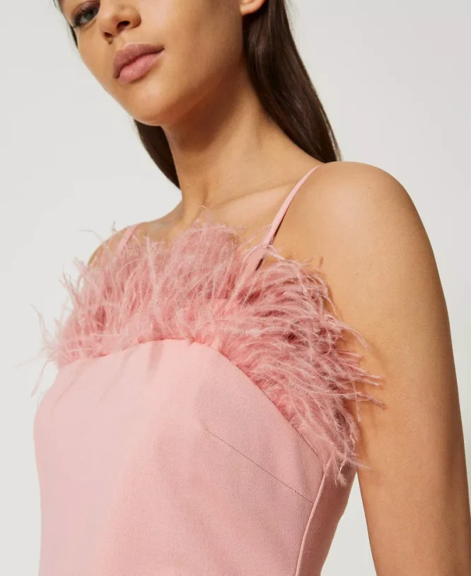 DRESS WITH FEATHERS TWINSET CLOTHES 7
