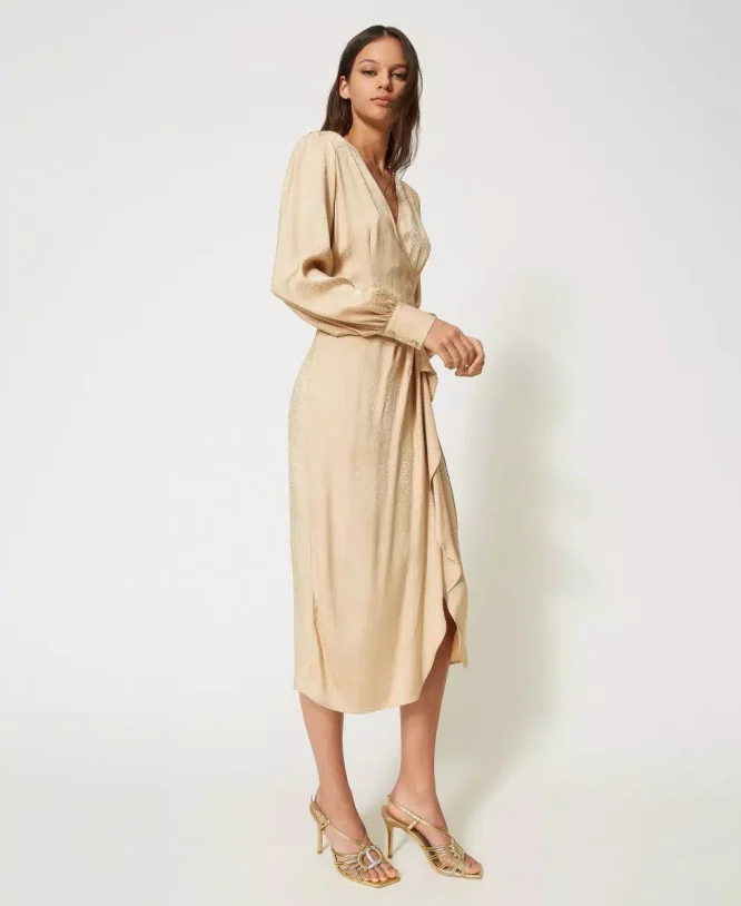 JACQUARD SATIN DRESS TWINSET CLOTHES 6