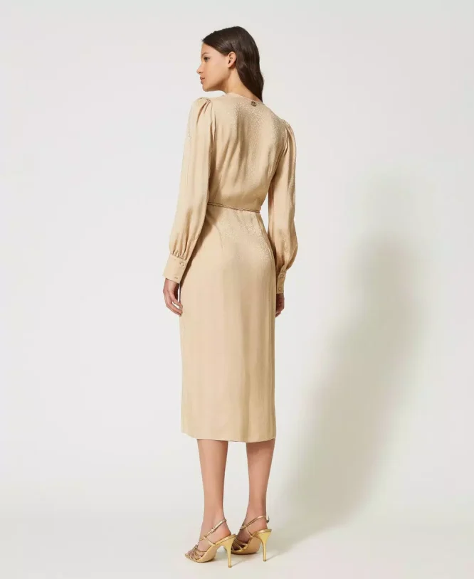 JACQUARD SATIN DRESS TWINSET CLOTHES 7