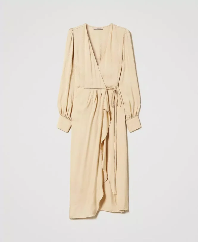 JACQUARD SATIN DRESS TWINSET CLOTHES 4