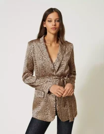 ANIMAL PRINT SATIN TOPTWINSET BLOUSES
