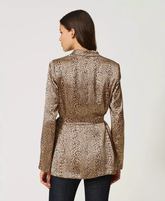 ANIMAL PRINT SATIN BLAZER TWINSET CLOTHES 5