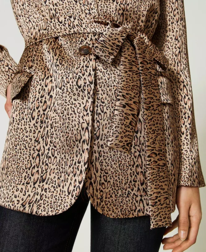 ANIMAL PRINT SATIN BLAZER TWINSET CLOTHES 8