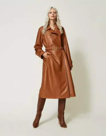 TRENCH COAT WITH ELASTIC BELT TWINSET CLOTHES