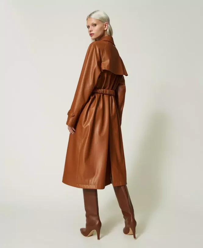 TRENCH COAT WITH ELASTIC BELT TWINSET CLOTHES 6