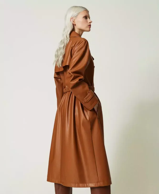 TRENCH COAT WITH ELASTIC BELT TWINSET CLOTHES 7