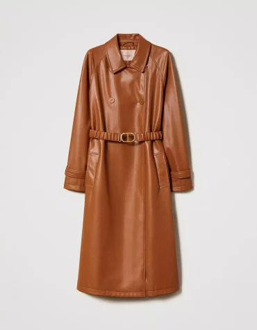 TRENCH COAT WITH ELASTIC BELT TWINSET CLOTHES 2