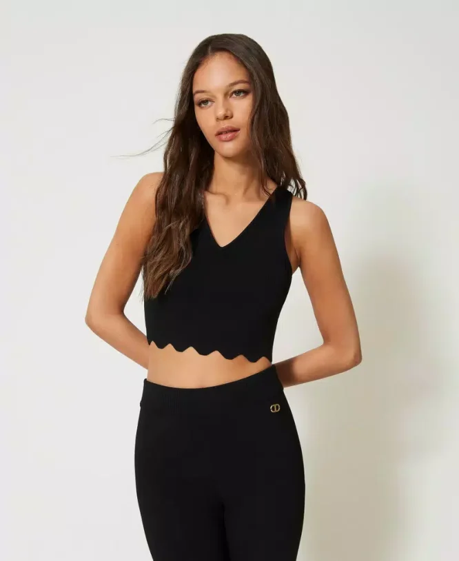 CROPPED ΠΛΕΚΤΟ TOP TWINSET ΠΡΟΣΦΟΡΕΣ 16